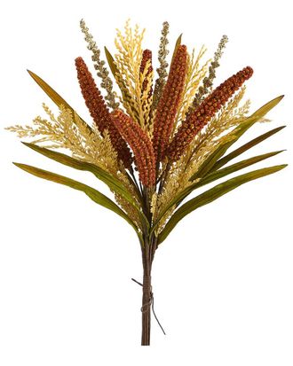 Nearly Natural Set Of Three 23In Sorghum Harvest Artificial Bush Flowers