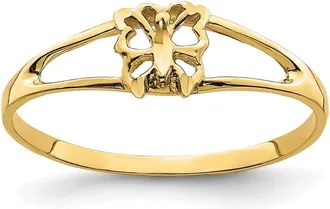 Diamond2Deal 14k Yellow Gold Mini Butterfly Ring