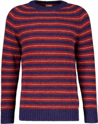 Mos Mosh Gestreifter Strickpullover Carlos - Heren - Ronde hals truien - Veelkleurig - L - Truien & Vesten