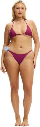 Cotton On Womens Micro String Thong Bikini Bottom in Crushed Berry Shimmer at Nordstrom, Size X-Small