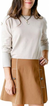 Anonyme Designers Lurex Hem Sweater In Beige