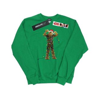Star Wars Dames/Dames Chewbacca Kerstverlichting Sweatshirt (Iers Groen)
