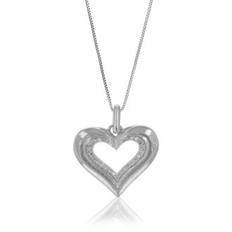 Vir Jewels 1/10 cttw Lab Grown Diamond Heart Pendant Necklace in Sterling Silver with Chain For Women