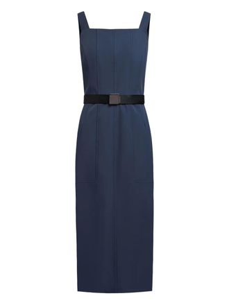12 Storeez square-neck belted dress - women - Viscose/Polyester/Polyamide/Elastane - M - Blue