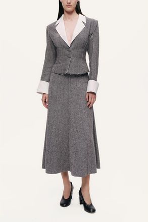 Nocturne Herringbone Pattern Flared Midi Skirt in Multi-Colored at Nordstrom, Size X-Large Eu