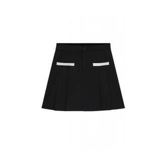 HUGO BOSS Rokken, Dames, Zwart, S, Katoen, Naffitini Geplooide Jersey Rok