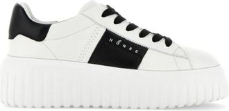 Hogan Witte Platte Sneakers - Dames - Sneakers - Wit - 40 EU - Leer - Schoenen