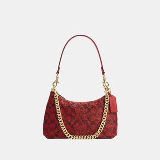 Coach Womens Teri Shoulder Bag In Signature Satin - Red - One Size