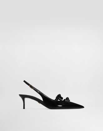 Dolce & Gabbana Calfskin Slingback - Woman Pumps And Slingback Black Leather 37.5