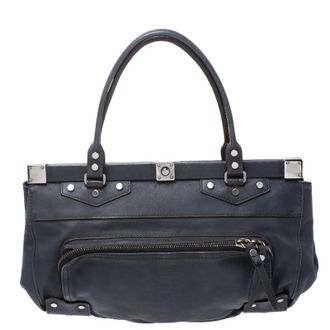 Lanvin Blue Leather Frame Satchel