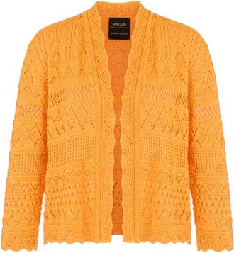 Marc Cain Gebreide Cardigan - Dames - Vesten - Geel - XL - Katoen - Truien & Vesten