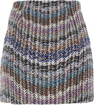 Missoni Womens Mini Skirt With Multicolour Zigzag Motif Polyamide