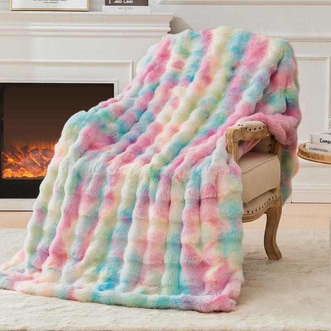 Emme Bubble Decke Sofa Kuscheldecke Kaninchen Plüsch Dicke Decke, Wohndecke Flauschig Sofaüberwurf Couchdecke, Fleecedecke, Flauschige Wohndecke für Couch ab 67,99 €