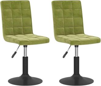 vidaXL Sillas De Comedor Giratorias 2 Uds De Terciopelo Verde Claro Vidaxl
