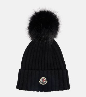 Moncler Berretto in lana vergine a coste