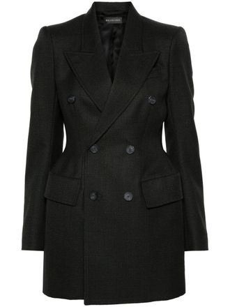 Balenciaga Blazer Hourglass a quadri - Nero