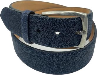 Paolo Vitale Stingray Leren Riem - unisex - Riemen - Blauw - 85 CM - Leer - Accessoires