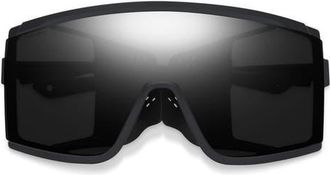 Smith Pursuit 148mm ChromaPop Glacier Photochromic Polarized Shield Sunglasses in Matte Black /Chromapop Black at Nordstrom