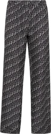 Philipp Plein Logo-print Pure Silk Pyjama Pants - Heren - Straight fit broeken - Zwart - 2XL - Broeken