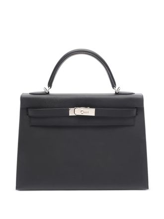 Herm&egrave;s 32 Kelly top-handle tote bag - women - Calf Leather - One Size - Black