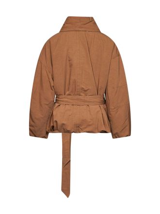 Isabel Marant Womens Coat Volinda Camel Gabardine Cotton Bomber Jackets
