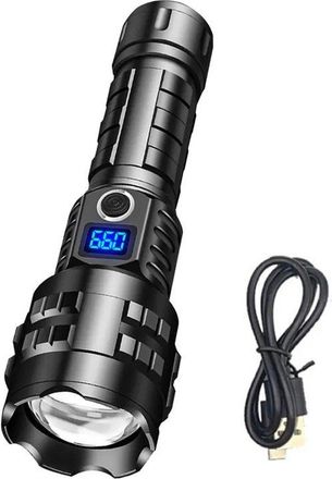 No Brand Linterna Led Potente Con Funci&oacute;n De Zoom Y 5 Niveles De Intensidad, Ideal Para Acampar, Hacer Senderismo Y Pescar