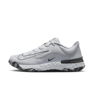 Nike Womens Alpha Huarache Elite 4 Turf Softball Shoes in Grey | DV0496-002
