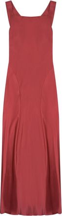 Alberta Ferretti Silk Blend Long Dress with Square Neckline