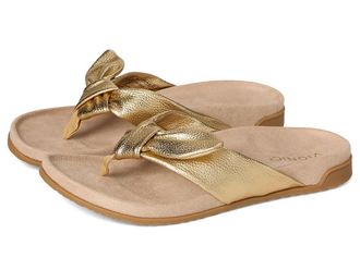 Vionic Eva Womens Sandals Gold Metallic Leather : 7.5 M