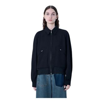 Maison Margiela Zip-Front Wool-Blend Jacket - female - Maison Margiela - Bomber Jackets - Black - S - Jackets
