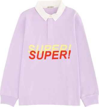 J.W.Anderson Super Super Lilac Graphic Long-Sleeve Polo Shirt