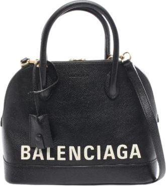 Balenciaga Pre-owned Handbags, female, Black, Size: ONE SIZE Pre-owned Ville Leather Handbag