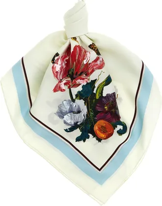 Maison Margiela White Silk Womens Scarf
