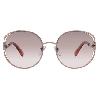 Bulgari Pink Gradient Grey Round Ladies Sunglasses BV6181B 20143B 57