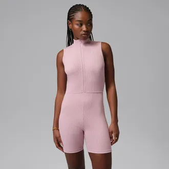 Nike Jordan Womens Jordan Brooklyn Romper Bodysuit in Pink | IF1395-676