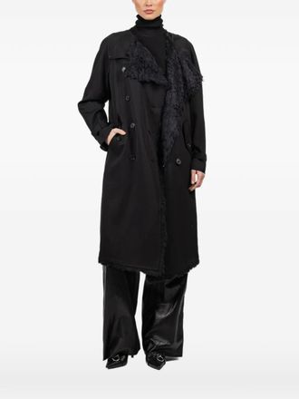 R13 reversible fringed coat - Black