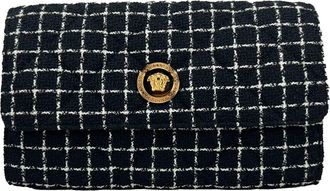 Versace Versace Wallet On A Chain Fabric Black Crossbody Womens Bag