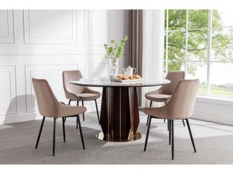 Vente-Unique Lotto di 2 sedie in Velluto Tortora - MASURIE