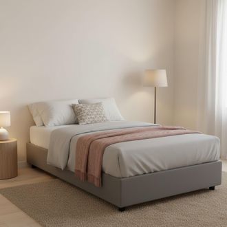 Dmora Dmora - Cama De Plaza Y Media Daronic, Cama Contenedor Con Revestimiento De Tela, 100% Made In Italy, Apertura Lateral, Adecuado Para Colch&oacute;n Cm 120x1