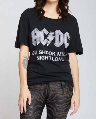 Recycled Karma Ac/dc You Shook Me All Night Long T-Shirt In Black