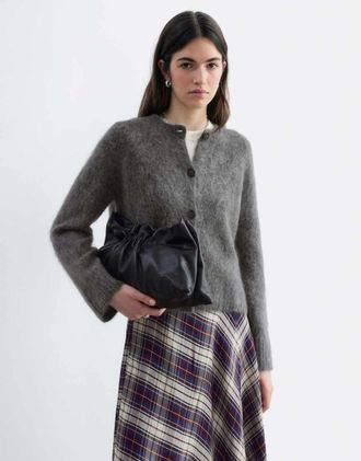 & Other Stories cardigan morbido lavorato a maglia in lana e mohair grigio