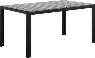 Beliani Beliani - Mesa De Jard&iacute;n De Aluminio Gris Y Negro Para 6 Personas Resistente Como