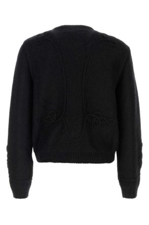 Alexander McQueen Mens Black Viscose Blend Cardigan Wool Mix Maglieria