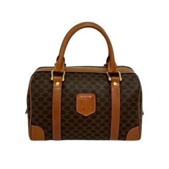 Celine Pre-owned Handbags, female, Brown, Size: ONE SIZE Pre-owned Macadam Triomphe PVC Leather Handbag