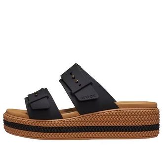 Crocs (WMNS) Crocs Brooklyn Woven Buckle Sandals Black Brown 209978-001