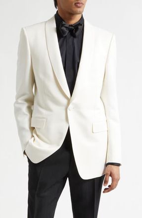 Tom Ford Wool & Silk Faille Dinner Jacket in White at Nordstrom, Size 48 Us