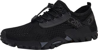 Generic Spring and Autumn Fashion Mens Mesh Wading Sneakers Mens Hiking Sneakers Hiking Mens Shoes Winter for Men (Black, 6.5)