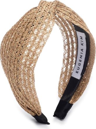 Eugenia Kim Rosanna Metallic Woven Headband in Camel/Gold at Nordstrom