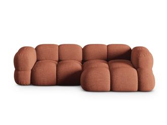 Cosmopolitan Design Sof&aacute; esquinero derecho 3 plazas tejido estructural coral