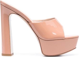 Le Silla patent leather platform sandals - women - Patent Leather/Goat Skin/Calf Leather/Rubber - 38.5 - Neutrals